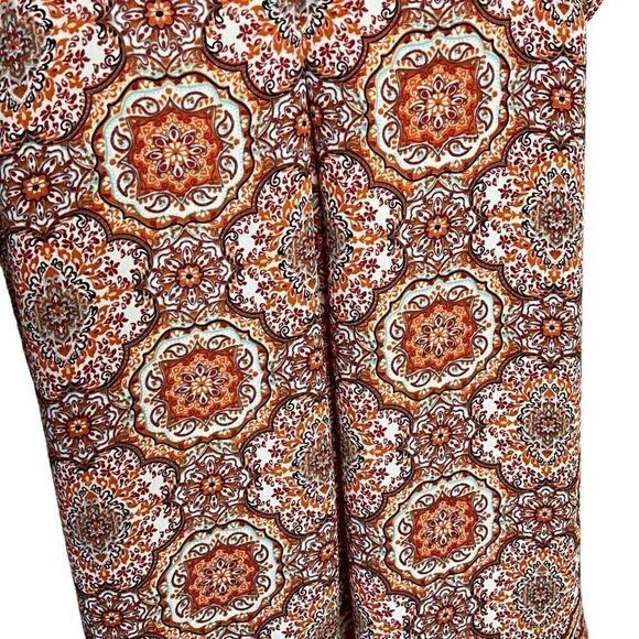 DR2 Daniel Rainn Womens Medium Pullover V Neck Top Orange Geometric Print - Picture 4 of 15